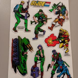 vintage 80&#39;s G.I. Joe puffy sticker sheet
