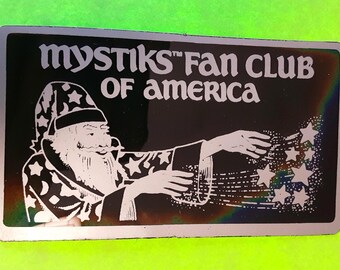 vinage 80's Mystiks Sticker Fan Club Of America Member Card (Touch Sensitive)