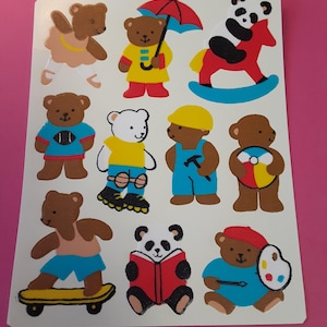 vintage 80&#39;s Paper Magic Re-Stix bears sticker sheet