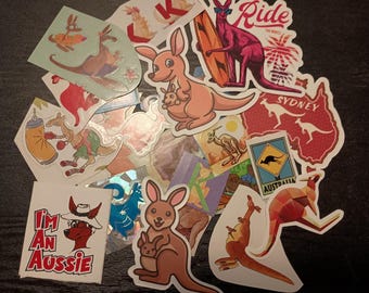 Kickin' Kangaroos sticker lot 22 pieces!