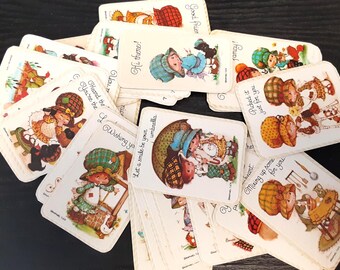 Lote de 32 pegatinas vintage de Bonnie Bonnets de los años 80 *usadas*