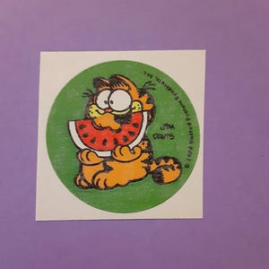 vintage 80er Jahre Garfield Wassermelone matte Kratz- und Schnüffelsticker