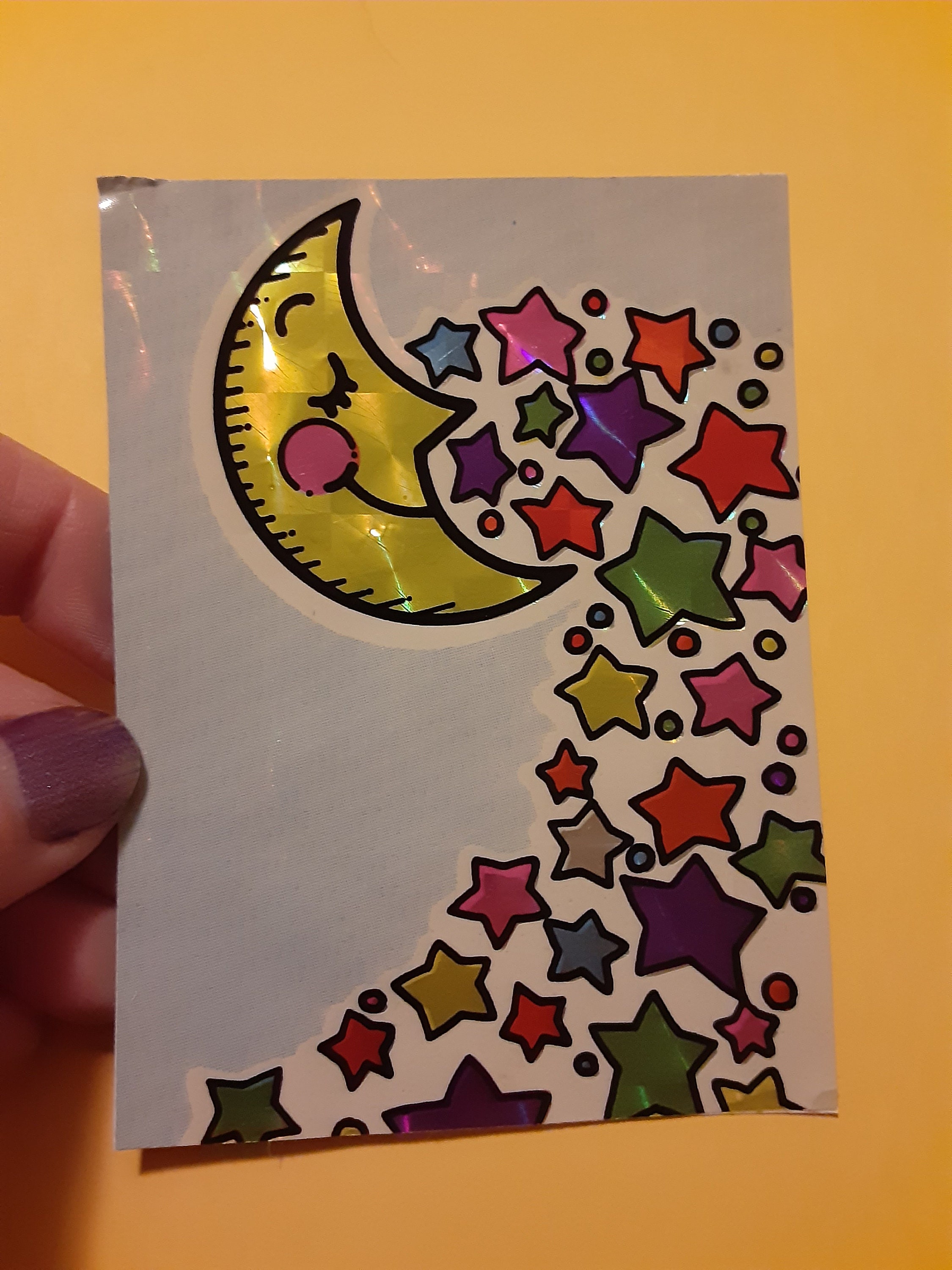 Stickers Vintage Années 80 - Licornes Prismatiques étincelantes, 8 Feuilles, Neufs