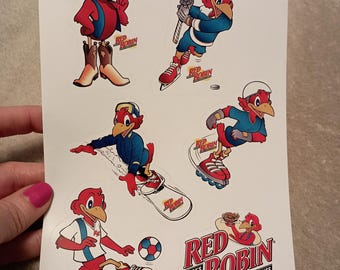 Vintage Red Robin Restaurant sticker sheet *damaged*