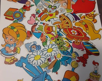 vintage jaren 70 of 80 Lot van 55 Alice in Wonderland lik- en plakstickers