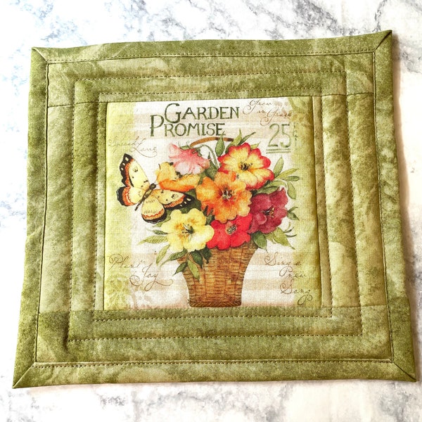 Quilted Mug Rug, Step Mom Gift, Quilted Snack Mat