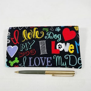 Cute Dog Checkbook Cover Wallet for Women Receipts and Duplicate Checks