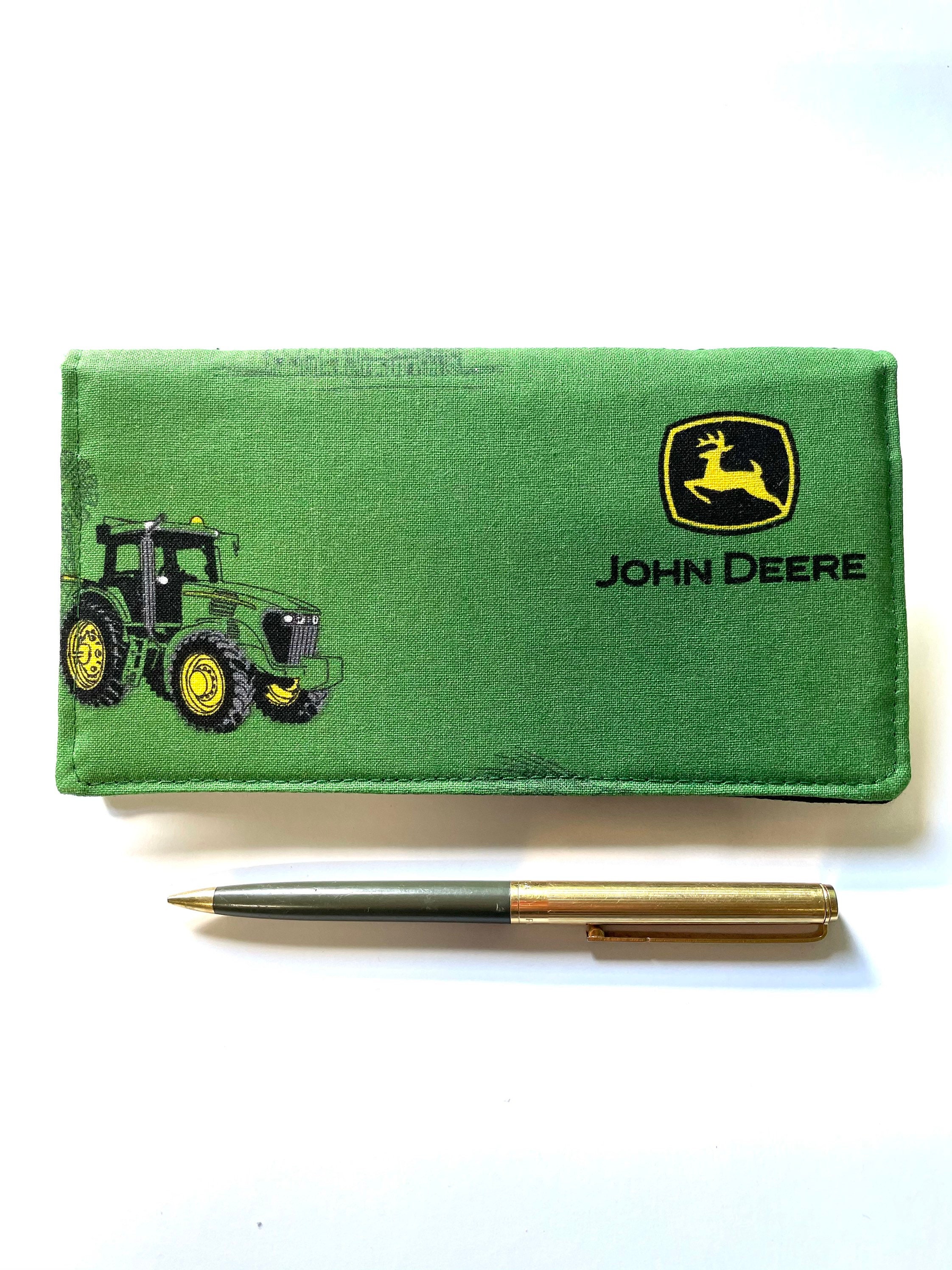 Handmade John Deere Fabric Checkbook Cover and Receipt Holder Gift for Men
