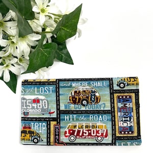 Fabric Checkbook Holder Receipt Organizer Cover