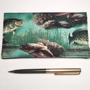 Men's Fish Fabric Checkbook Wallet - Unique Father's Day Gift