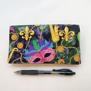 Unique Fabric Checkbook Holder for Women, Top Tear Check Book Cover
