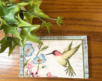 Hummingbird Checkbook Cover for Top/Side Tear Checks Protective Wallet Accessory