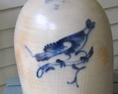 Antique Salt Glazed Blue Decorated Stoneware, Bluebird on J E Norton, Bennington, Vt 3 gallon jug. Excellent Condition, C. 1850 39 s, 17444