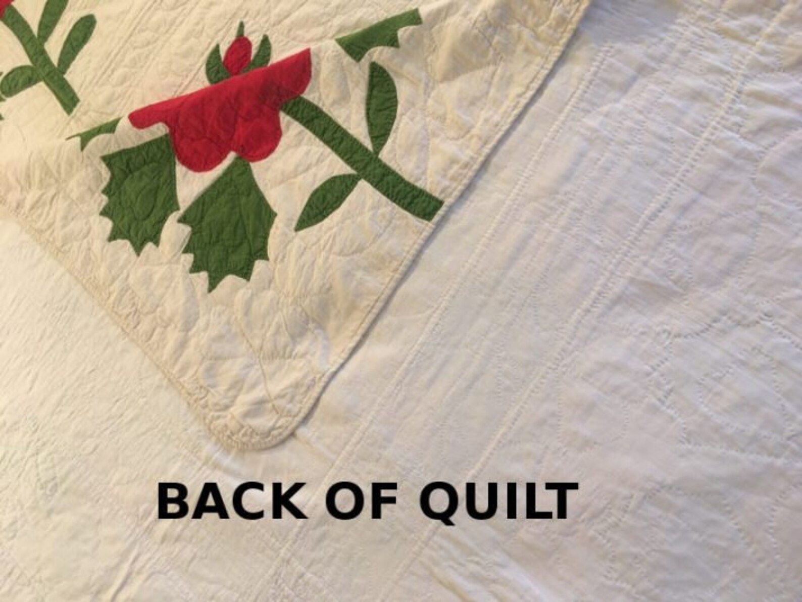 Queen Size Antique Quilt rose Bush Applique Etsy