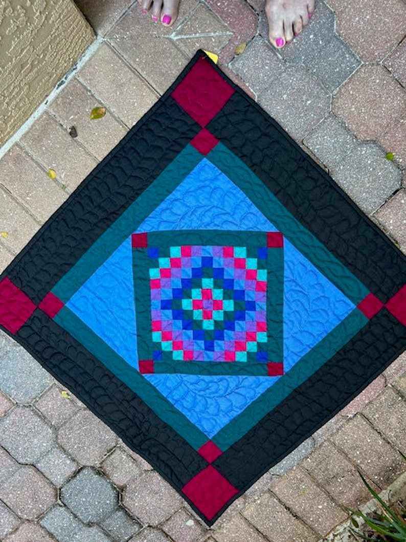 Vintage Amish Crib Quilt/wall Hanging Circa 1990'S, Vibrant Colors