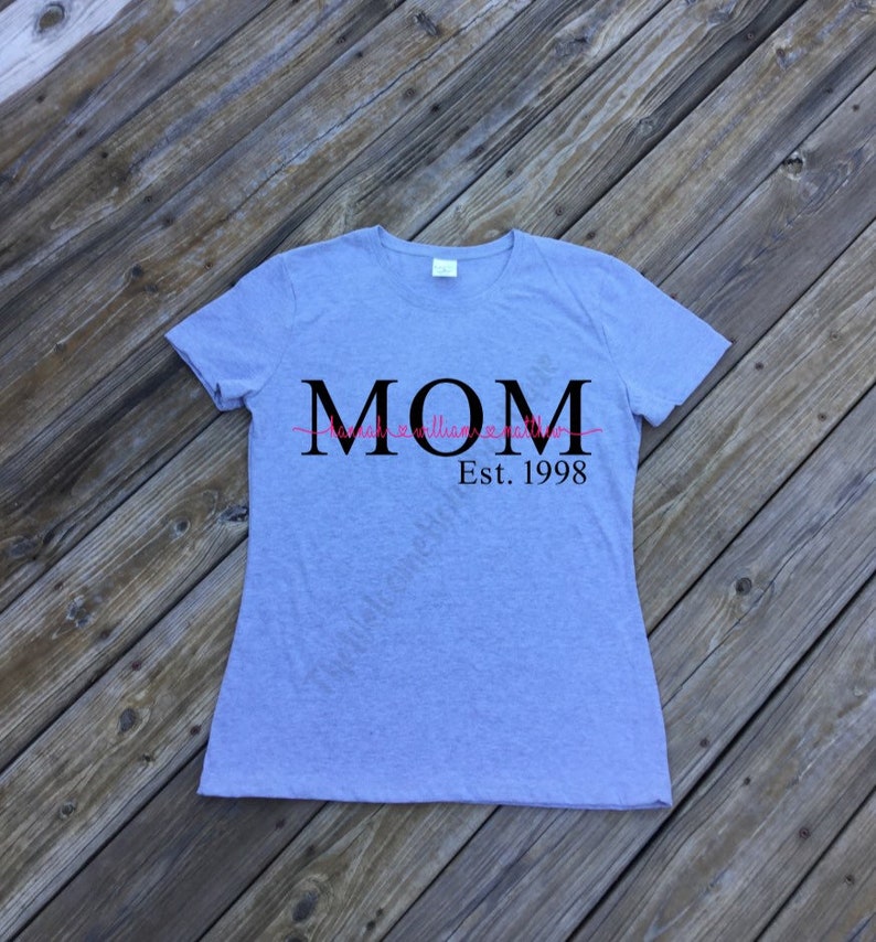 Personalized Mom Shirt with Children's name Mom Shirt | Etsy