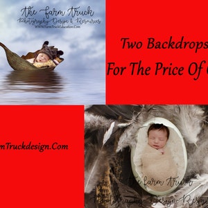 Newborn Digital Backdrop, Newborn Egg and Newborn floating Leaf, for boy or Girl, Digital backdrop, two for the price of one