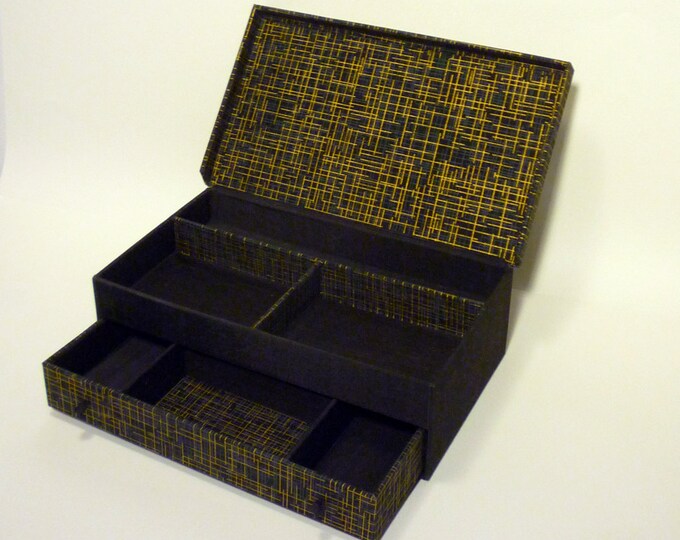 Handmade Jewelry Box Fabric Covered Box Cartonnage Treasure Etsy