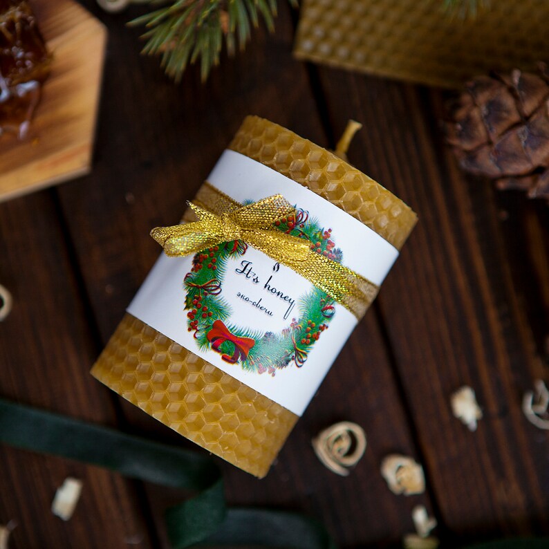 100 Natural Beeswax Pillar Handrolled Candle Ecofriendly Etsy