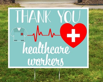 Thank You Healthcare Workers, Yard Signs, Medical Workers, Outdoor Lawn Decorations, Essential Workers, Lawn Ornaments