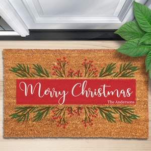 Merry Christmas Doormat, Holiday Doormat, Christmas Doormat, Christmas Welcome Mat, Christmas Decor, Holiday Decor,