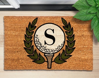 Personalized Golf Gift, Golfer Gift, Gift For Golfer, Gold Doormat, Golf Welcome Mat, Personalized Golf Gifts for Men or Woman