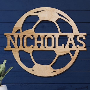 Soccer Name Sign, Nursery Decor, Personalized Wood Sign, Wooden Name, Personalized Name Sign, Wooden Name Sign, Kids Name Sign, Soccer Gift