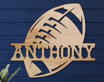 Football Name Sign, Nursery Decor, Personalized Wood Sign, Personalized Name Sign, Wooden Name Sign, Kids Name Sign, Football Gift