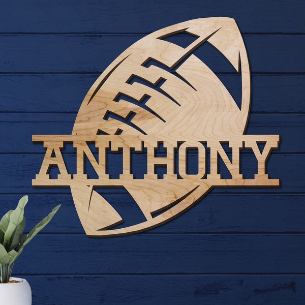 Football Name Sign, Nursery Decor, Personalized Wood Sign, Personalized Name Sign, Wooden Name Sign, Kids Name Sign, Football Gift