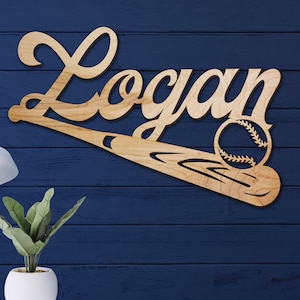 Baseball Bat Name Sign, Nursery Decor, Personalized Wood Sign, Personalized Name Sign, Wooden Name Sign, Kids Name Sign, Baseball Gift