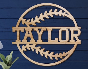 Baseball Name Sign, Nursery Decor, Personalized Wood Sign, Personalized Name Sign, Wooden Name Sign, Kids Name Sign, Baseball Gift