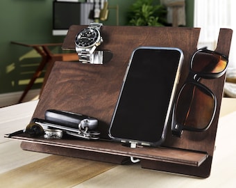 Docking Station, Birthday Gift, Gift, Desk Organizer, Phone Stand, Gift for Husband, Dad Gift, Fathers Day Gift, Gift For Dad