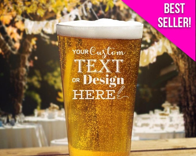 Personalized Beer Glasses, Personalized Gift For Him, Engraved Beer Glass, Custom Beer Glass, Wedding Gift, Husband Gift, Boyfriend Gift