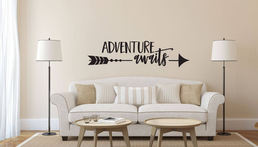 Adventure Awaits Wall Decal - Home Decor Vinyl Quote - Etsy