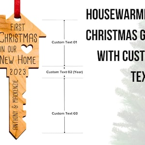 First Home Ornament / Our First Christmas / New Home Gift / Housewarming Gift / Christmas Ornament / First Home Gift / Wood Key Ornament image 2