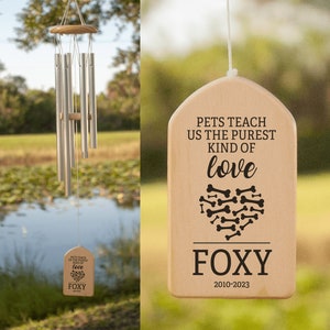 Pet Memorial Wind Chimes, Personalized Wind Chimes, Dog Memorial Gift, Pet Memorial Wind Chime, Bereavement Gift, Dog Memorial, Dog Pet Loss image 5