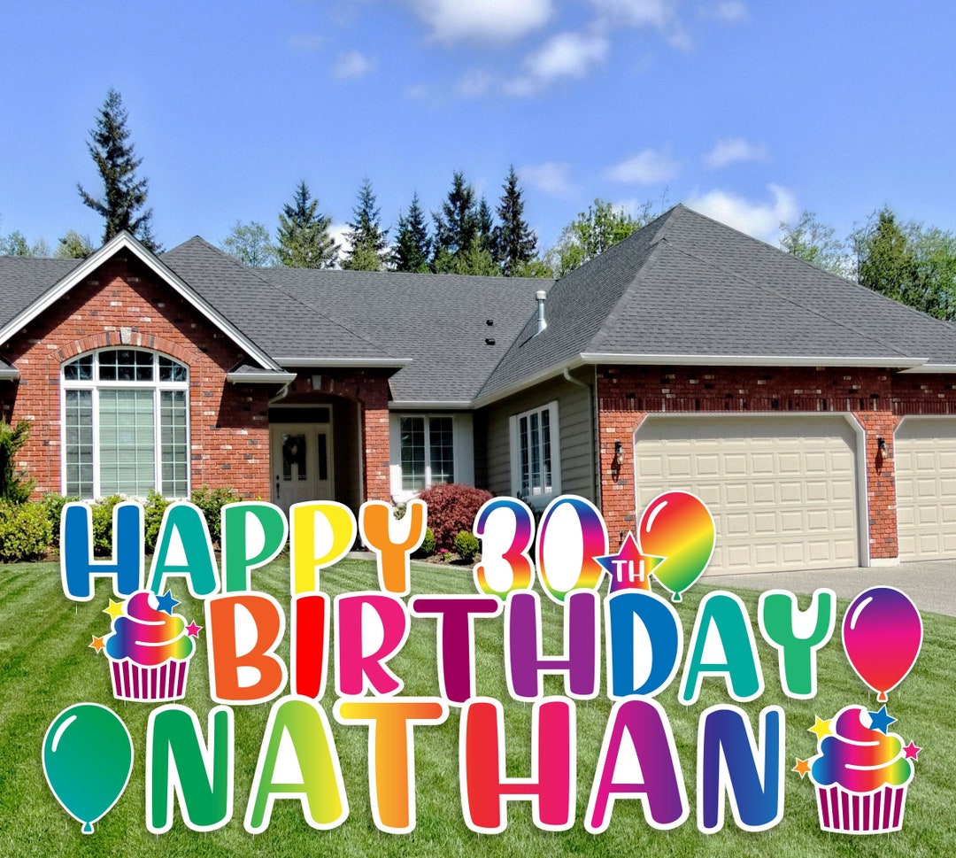 Happy Birthday Yard Sign, Birthday Decoration, Birthday Lawn Sign, Birthday Decor, Birthday Lawn