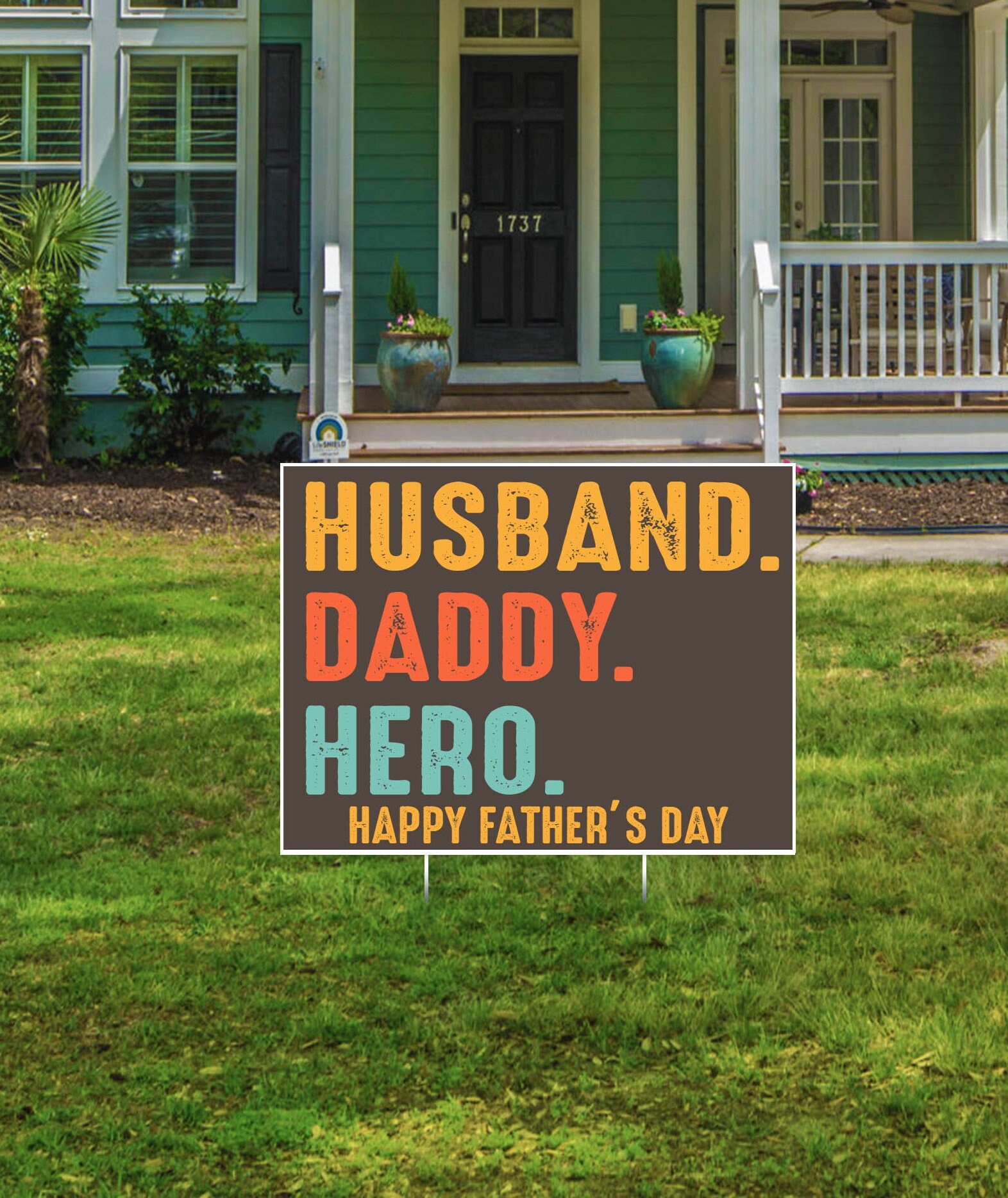 Happy Fathers Day Yard Signs 1 Dad Lawn Signs Outdoor Lawn Etsy