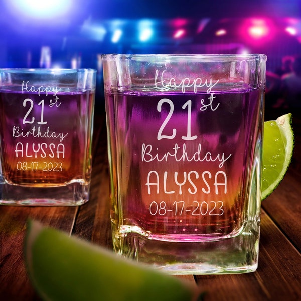 Personalized Shot Glasses Birthday Etsy