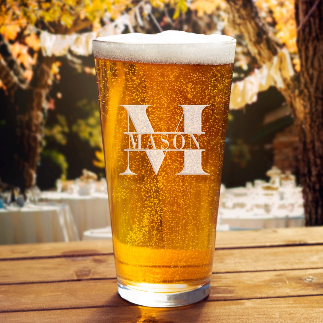 Personalized Beer Glasses, Personalized Gift for Him, Pint Glass, Dorm ...