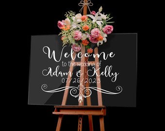 Wedding Sign - Clear Acrylic Wedding Sign - Custom Wedding Sign - Custom Wedding Decor - Welcome Wedding Signs - Personalized Welcome Sign