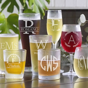 Personalized Gifts, Custom Gifts, Unique Gifts, Monogram Glasses, Wine Glasses, Beer Glasses, Birthday Gift, Promotional Gifts