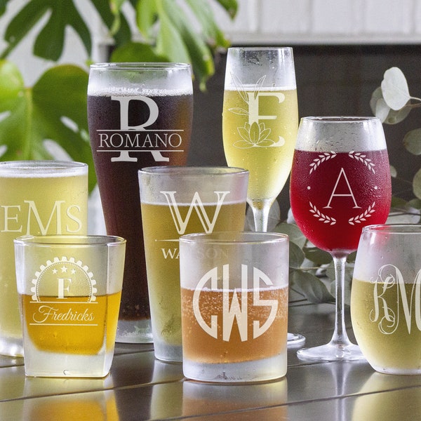 Personalized Glasses, Personalized Gifts, Monogram Glasses, Wine Glasses, Beer Glasses, Shot Glasses, Birthday Gift, Christmas Gifts