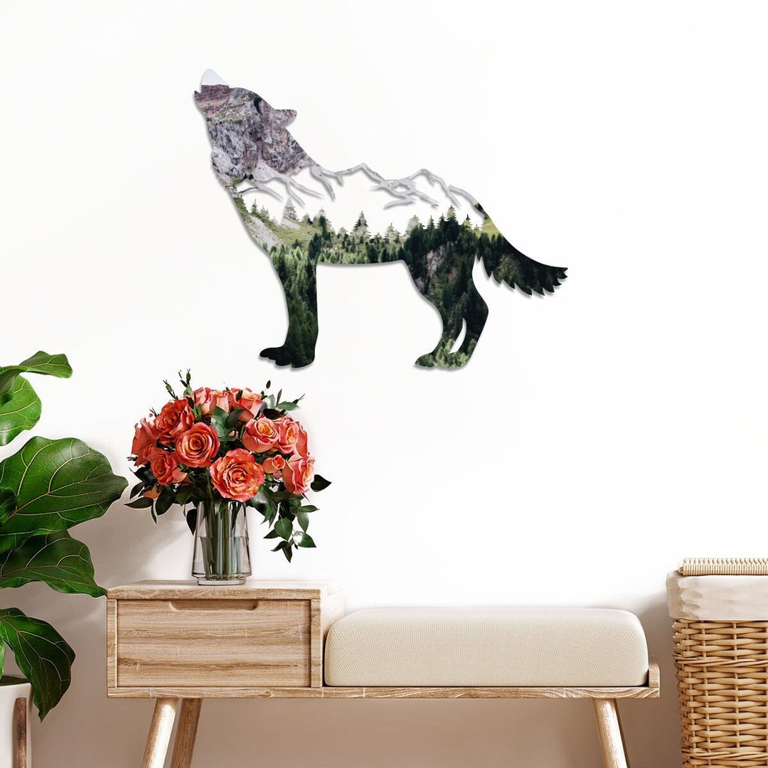 Metal Wolf Wall Art, Wolf Wall Decor, Wolf Metal Sign, Wolf Wall Hanging, Wolf Gifts, Wolf Sign