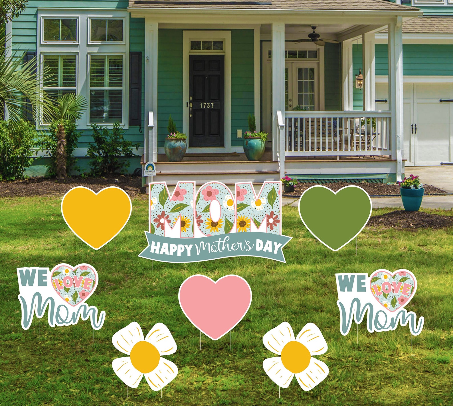 Happy Mothers Day Yard Signs Mothers Day Lawn Signs Mothers Etsy