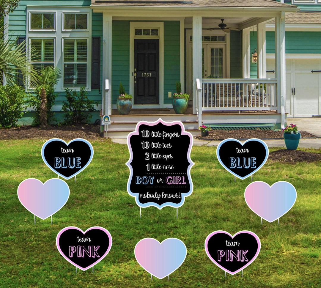 Gender Reveal Yard Signs, Gender Reveal Lawn Signs, Gender Reveal Sign, Gender Reveal Party Etsy