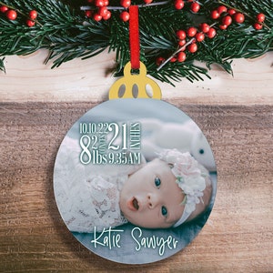 Baby's First Christmas Ornament, Custom Christmas Ornament, Personalized Ornament, Custom Ornament, Photo Christmas Ornament