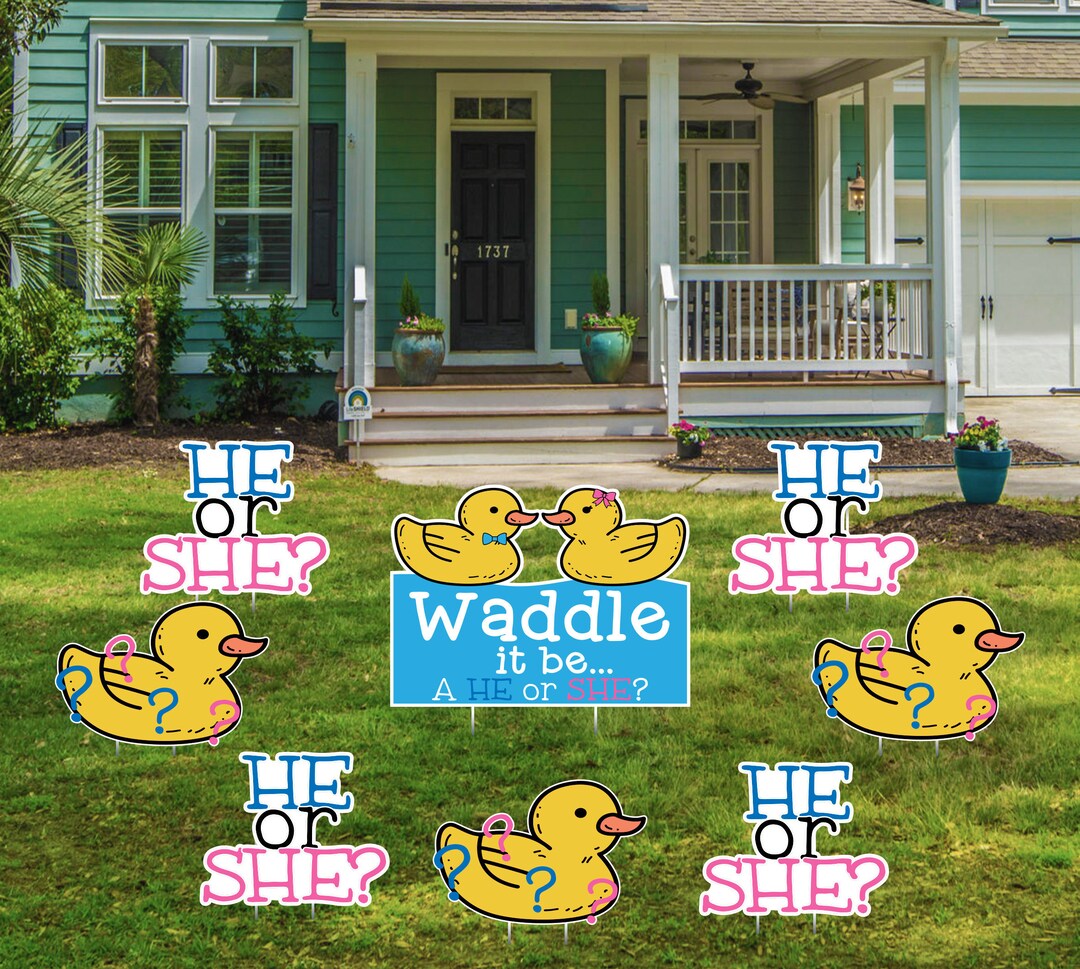 Gender Reveal Yard Signs Gender Reveal Lawn Signs Gender Reveal Sign