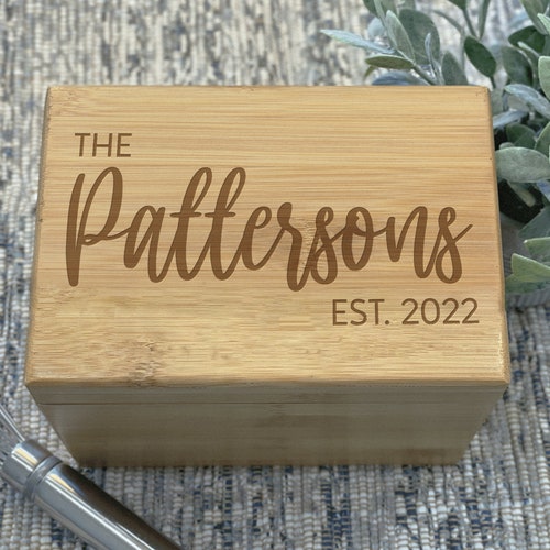 Personalized Recipe Box Family Wood Recipe Box Wedding Gift Etsy