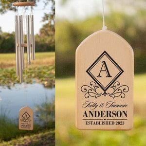 Personalized Wind Chimes, Monogram Wind Chime, House Warming Wind Chime, Wedding Gift Wind Chime, House Warming Gift, New Home Gift